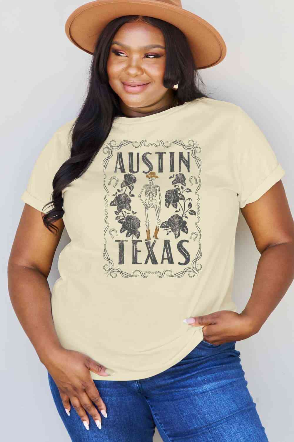 swvws Simply Love Full Size AUSTIN  TEXAS Graphic Cotton T-Shirt