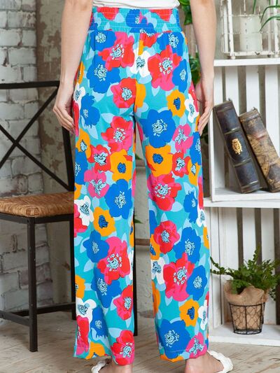 swvws Printed Drawstring Wide Leg Pants