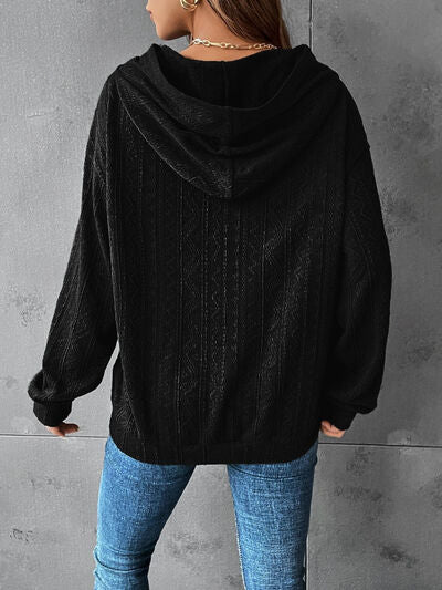 swvws Textured Dropped Shoulder Hoodie