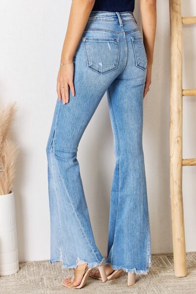 swvws Kancan Mid Rise Raw Hem Flare Jeans