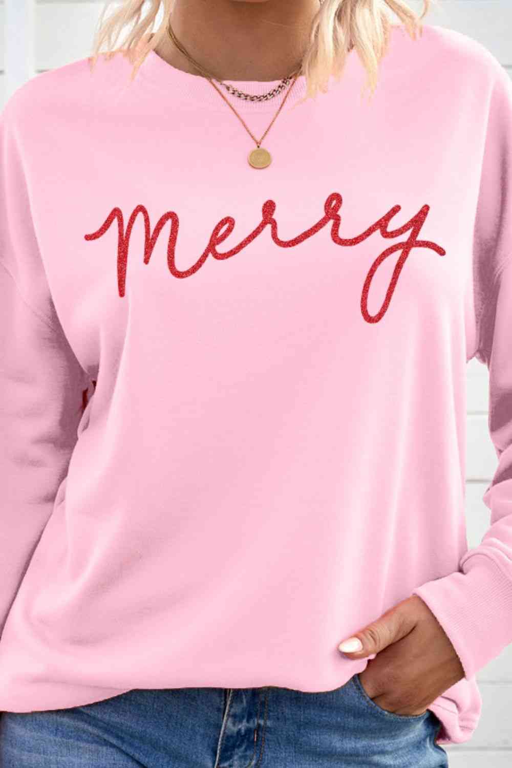 swvws MERRY Graphic Drop Shoulder Sweatshirt