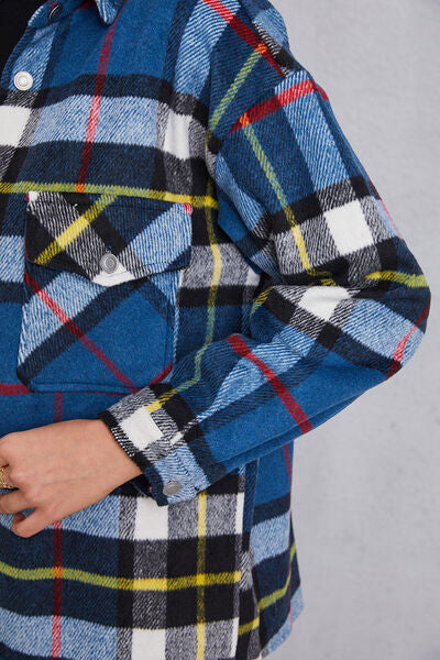 swvws Plaid Button Up Dropped Shoulder Jacket