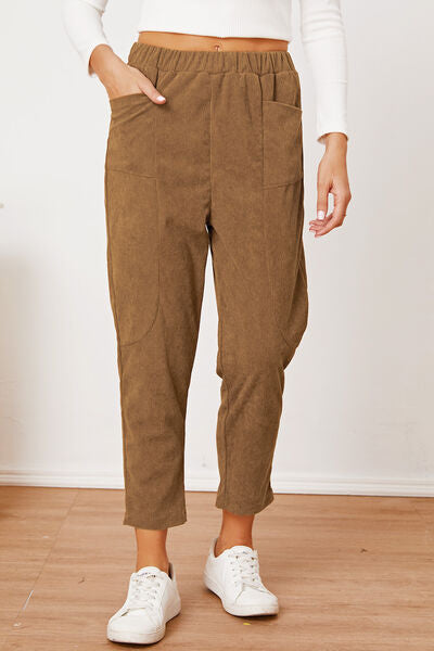 swvws Pocketed Elastic Waist Pants