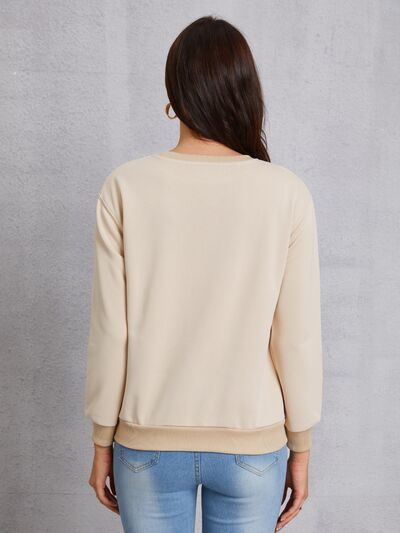 swvws LOVE Round Neck Long Sleeve Sweatshirt