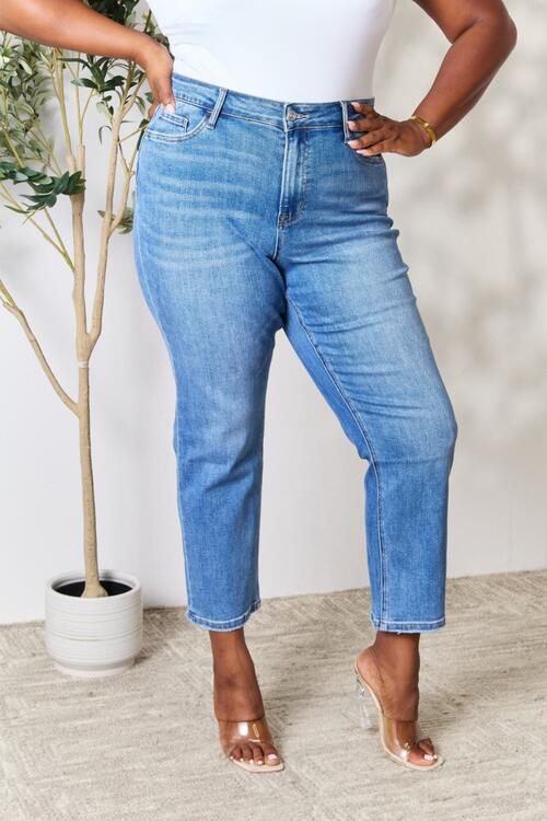 swvws BAYEAS Full Size High Waist Straight Jeans