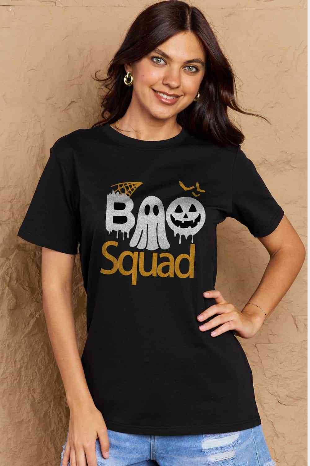 swvws Simply Love Full Size BOO SQUAD Graphic Cotton T-Shirt