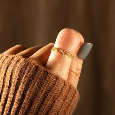 swvws Heart Shape 18K Gold-Plated Ring