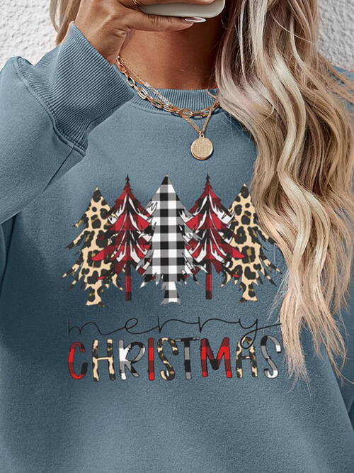 swvws MERRY CHRISTMAS Round Neck Long Sleeve Sweatshirt