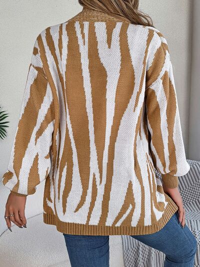 swvws Open Front Animal Print Cardigan