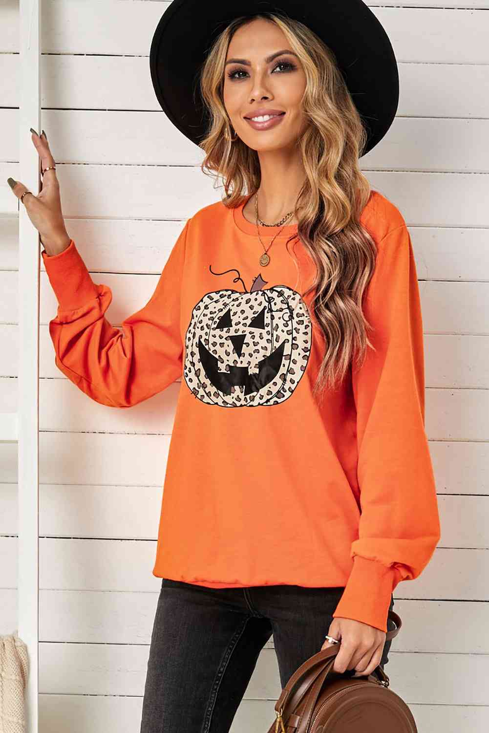 swvws Leopard Jack-O-Lantern Sweatshirt