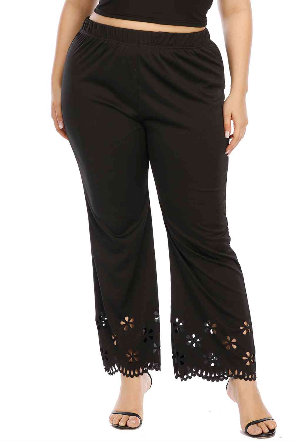 swvws Plus Size Openwork Detail Pants