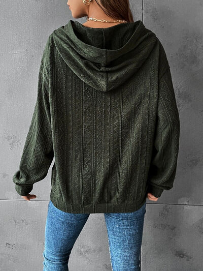 swvws Textured Dropped Shoulder Hoodie