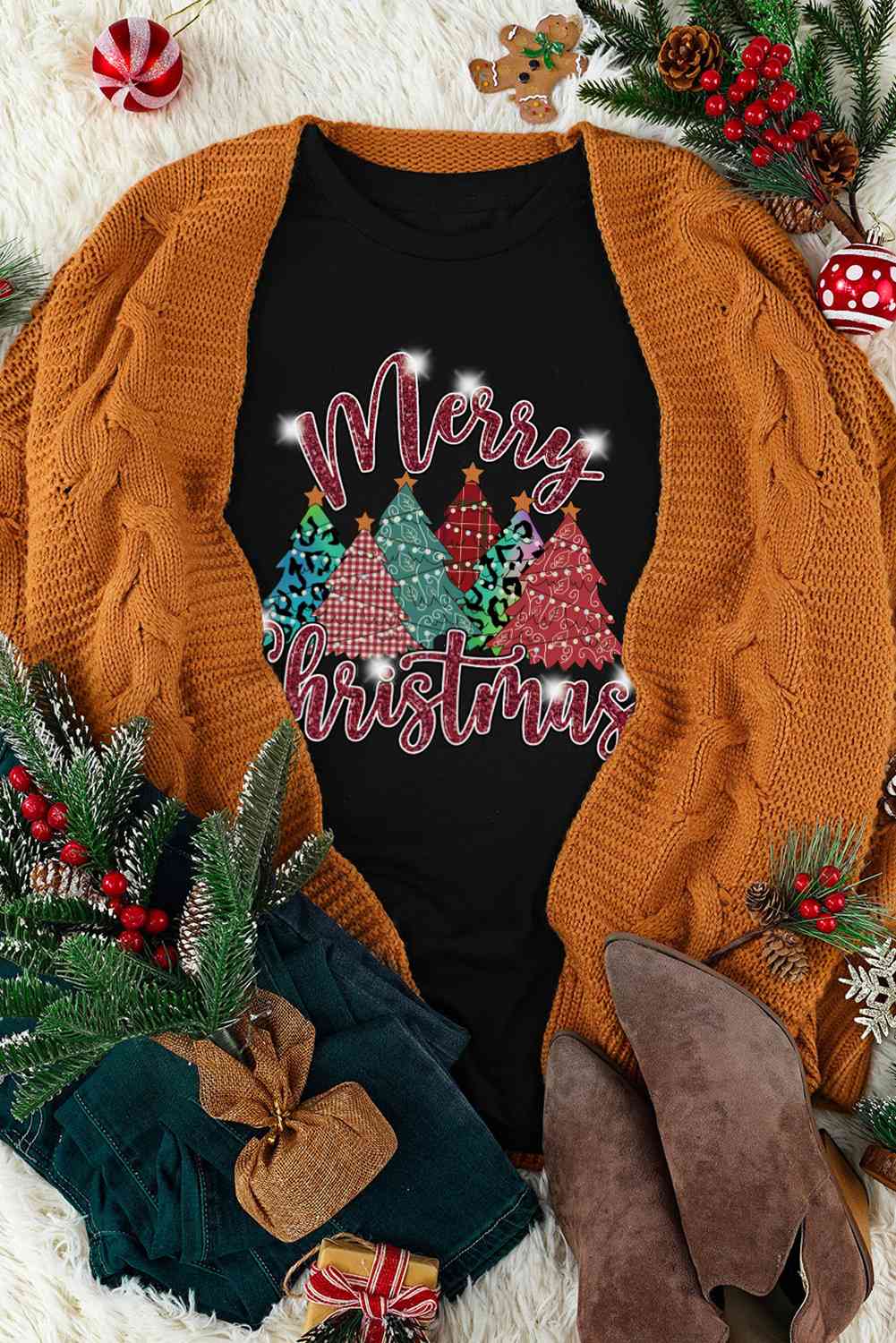 swvws MERRY CHRISTMAS Graphic T-Shirt