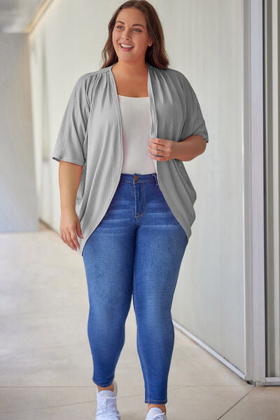 swvws Plus Size Ribbed Cocoon Cover Up