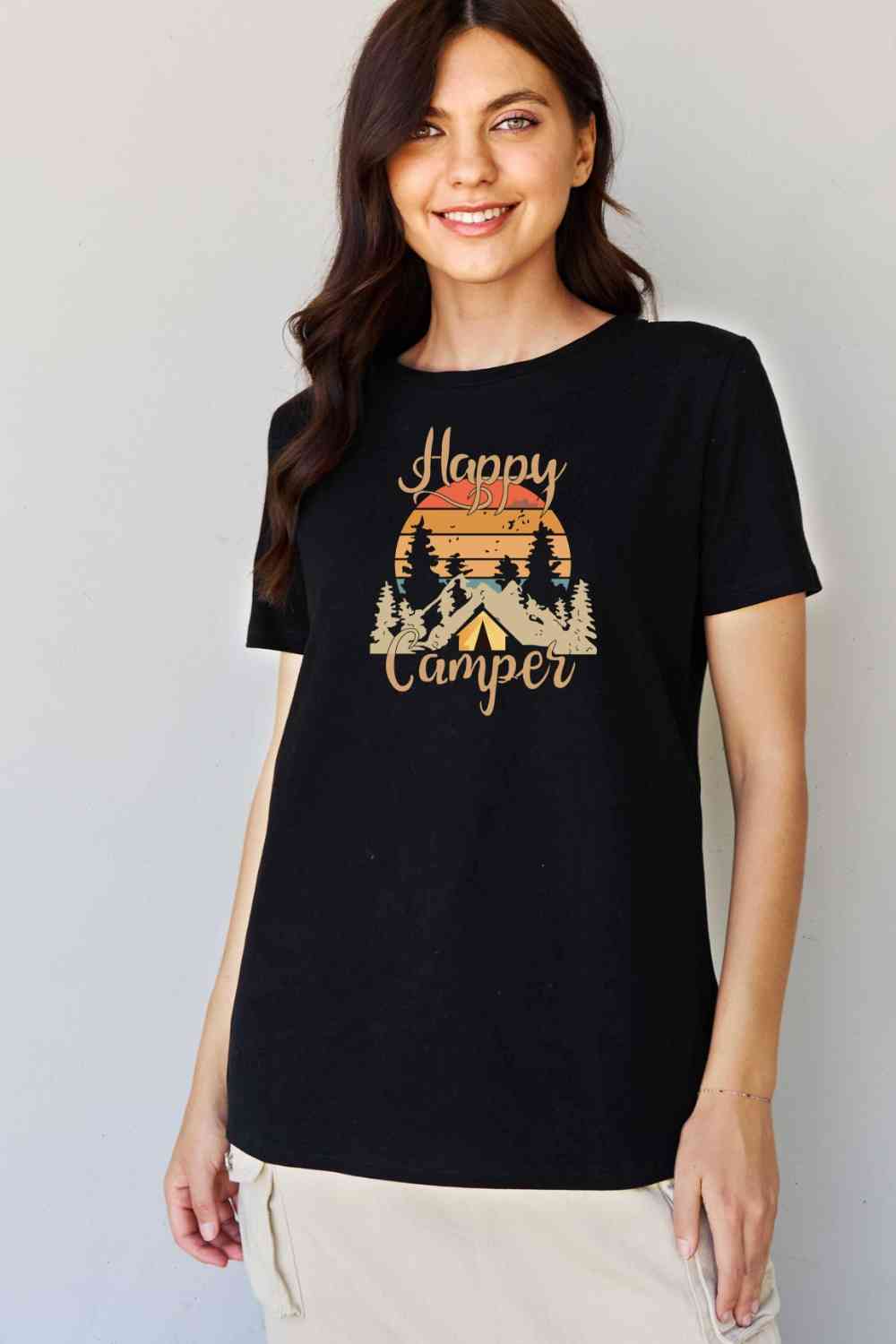 swvws Simply Love Full Size HAPPY CAMPER Graphic T-Shirt