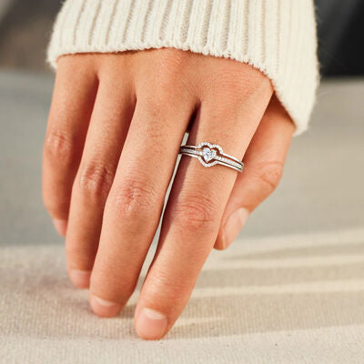 swvws Heart Shape 925 Sterling Silver Ring