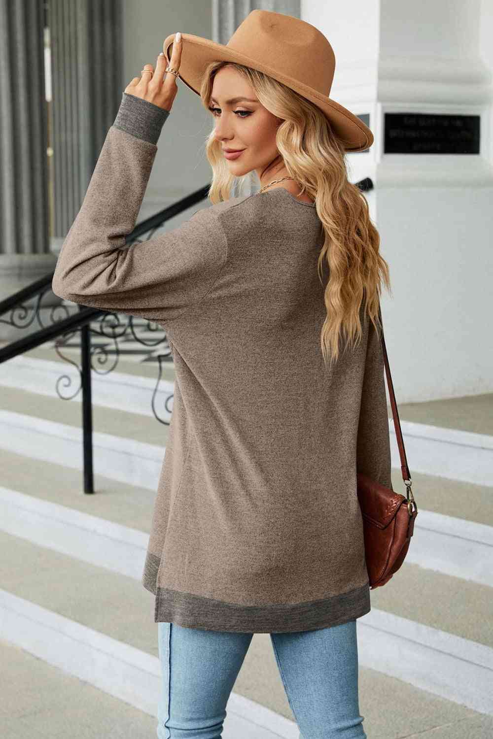 swvws V-Neck Long Sleeve T-Shirt