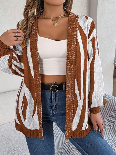 swvws Open Front Animal Print Cardigan