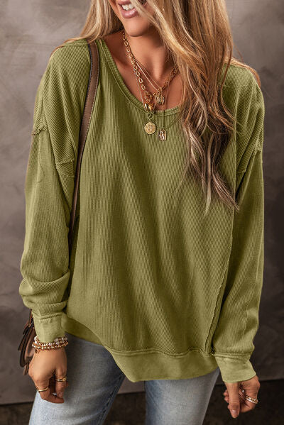 swvws Round Neck Dropped Shoulder Sweatshirt