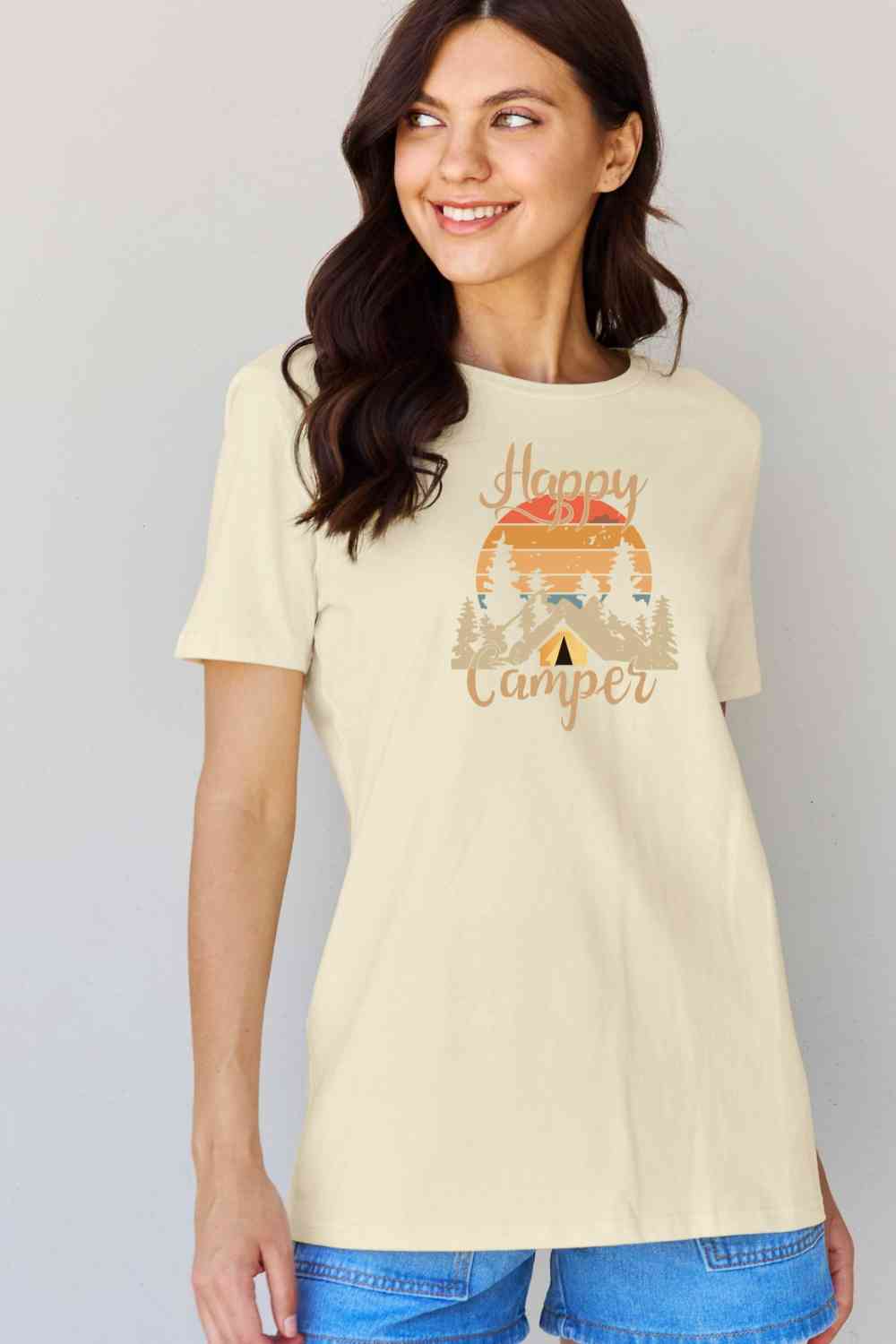 swvws Simply Love Full Size HAPPY CAMPER Graphic T-Shirt