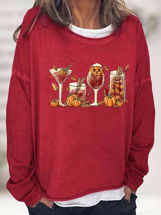 swvws Round Neck Long Sleeve Full Size Graphic Sweatshirt