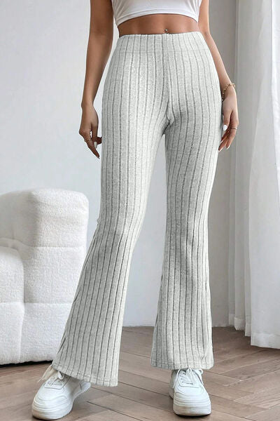 swvws Basic Bae Full Size Ribbed High Waist Flare Pants