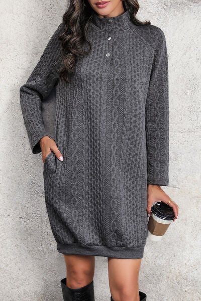 swvws Cable-Knit Mock Neck Dress