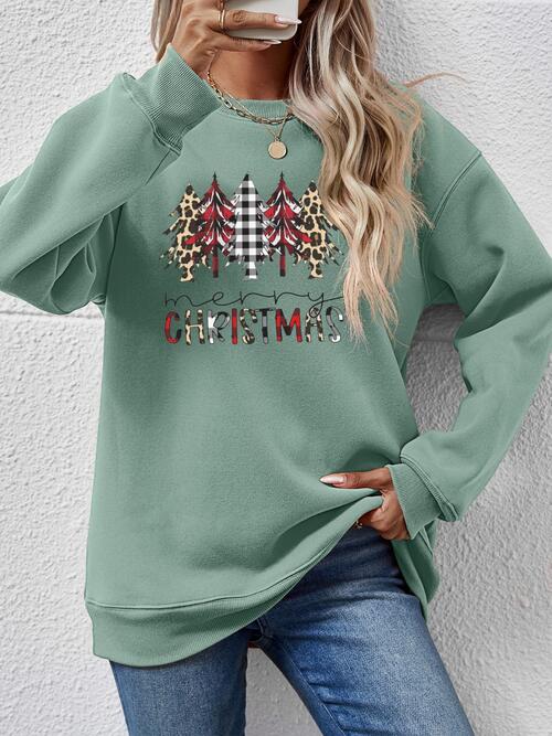 swvws MERRY CHRISTMAS Round Neck Long Sleeve Sweatshirt