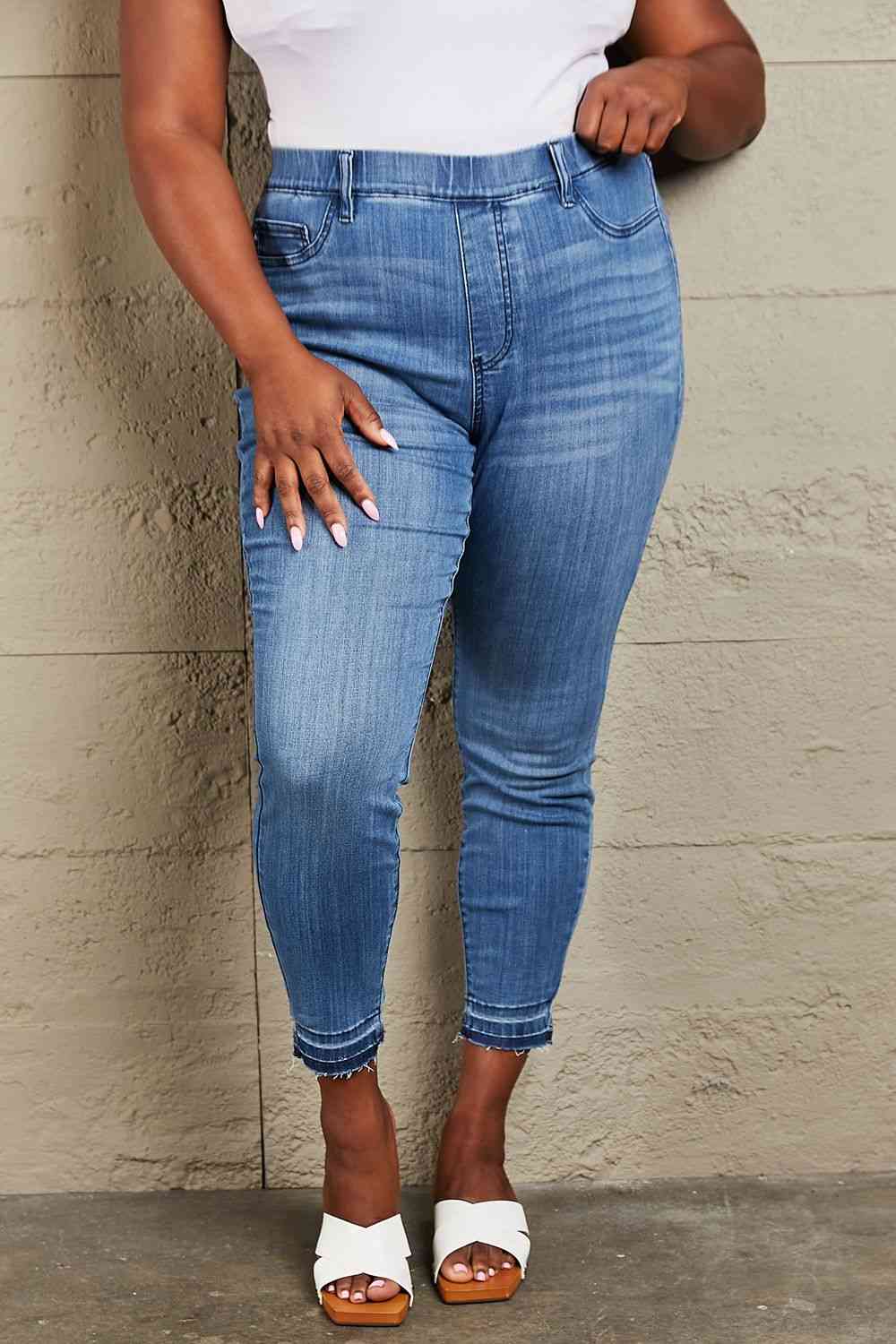 swvws Judy Blue Janavie Full Size High Waisted Pull On Skinny Jeans