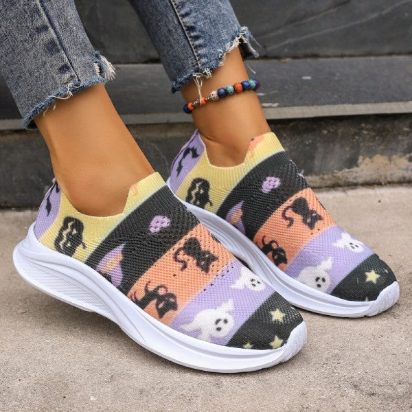 swvws - Purple Casual Sportswear Daily Patchwork Printing Round Comfortable Out Door Shoes