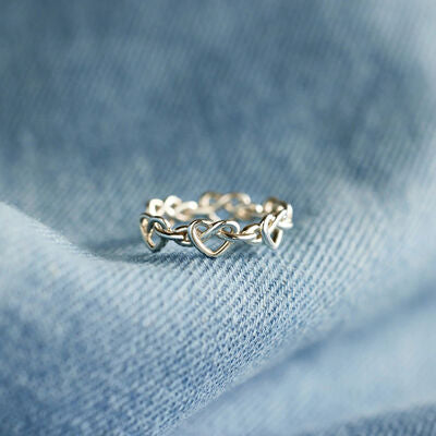 swvws Knotted Hearts 925 Sterling Silver Open Ring