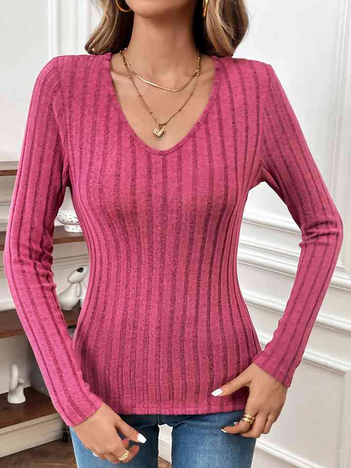 swvws V-Neck Long Sleeve Top