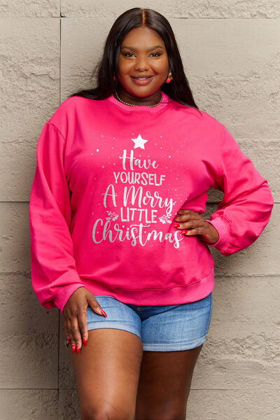 swvws Simply Love Full Size HAVE YOURSELF A MERRY LITTLE CHRISTMAS Round Neck Sweatshirt