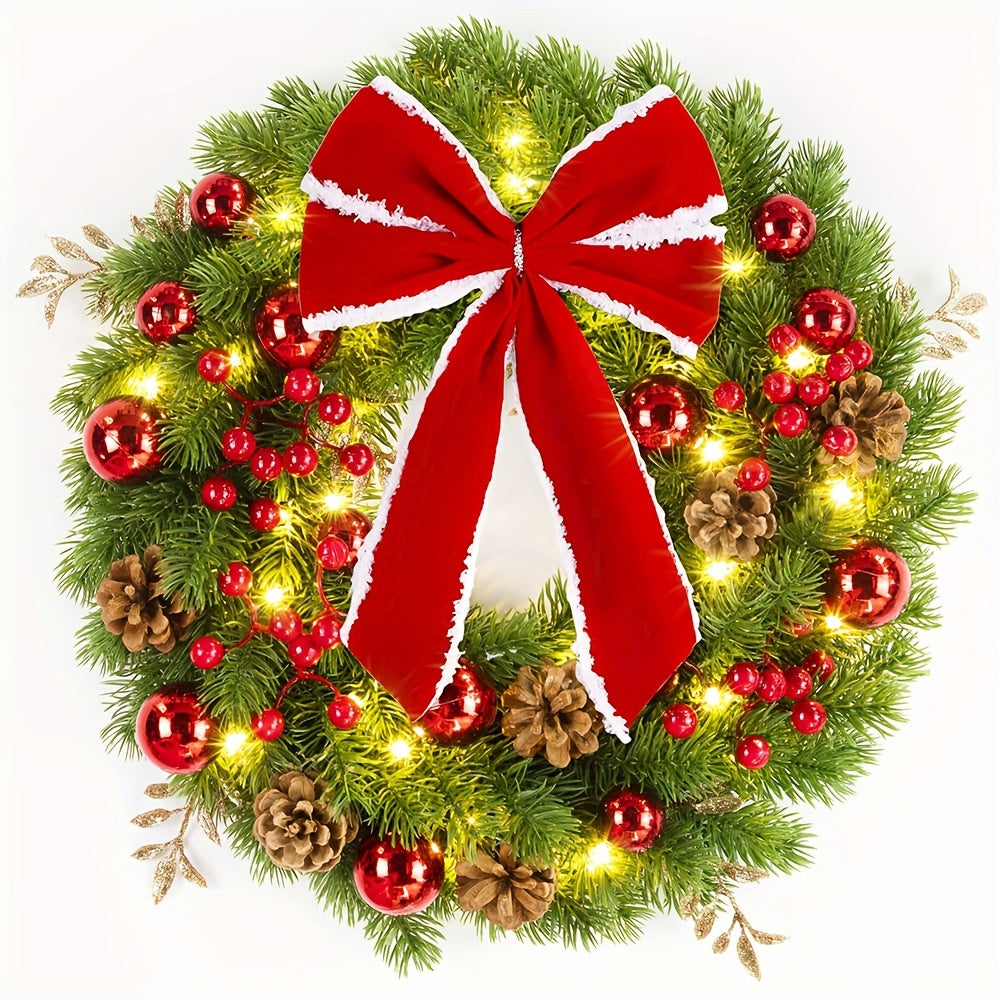 17.71" Festive Christmas Wreath - Perfect for Front Door & Wall Decor, Ideal Holiday Gift, No Power Needed