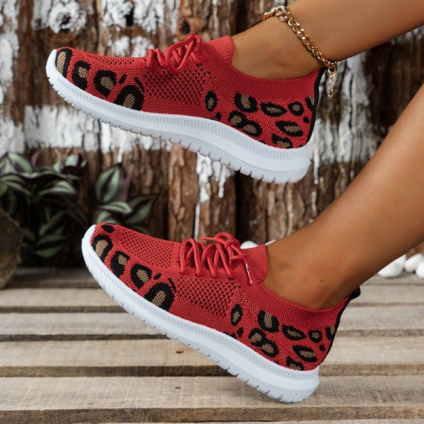 swvws - Red Casual Sportswear Daily Patchwork Frenulum Round Comfortable Shoes