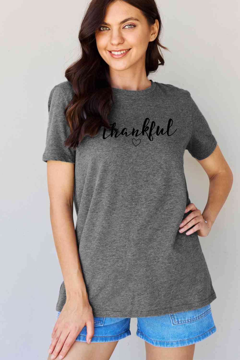 swvws Simply Love Full Size THANKFUL Graphic T-Shirt