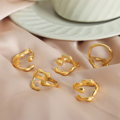 swvws 18K Gold-Plated Irregular Open Ring