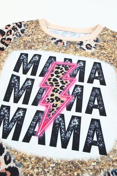 swvws MAMA Graphic Leopard Short Sleeve T-Shirt