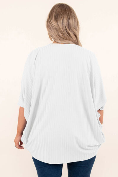 swvws Plus Size Ribbed Cocoon Cover Up