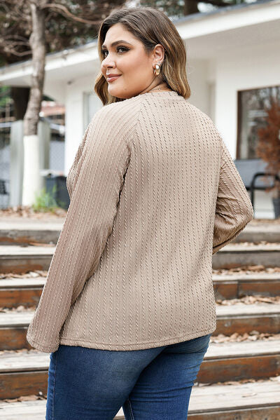 swvws Plus Size Round Neck Long Sleeve T-Shirt