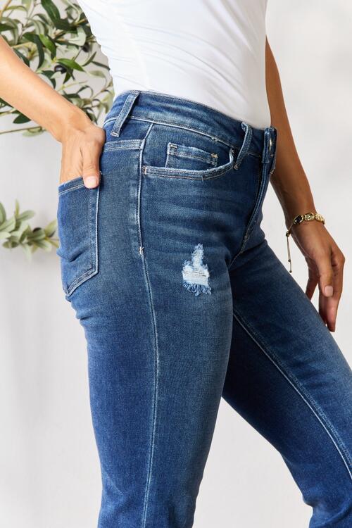 swvws BAYEAS Distressed Cropped Jeans