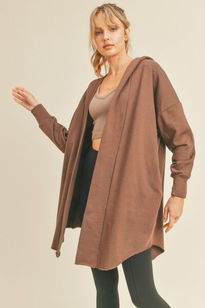 swvws Kimberly C Open Front Longline Hooded Cardigan