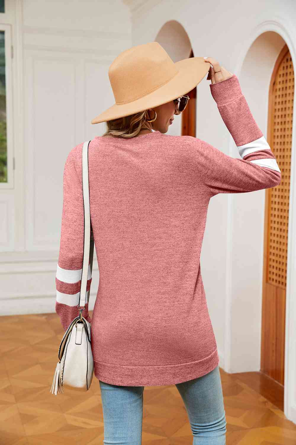 swvws Round Neck Long Sleeve Top