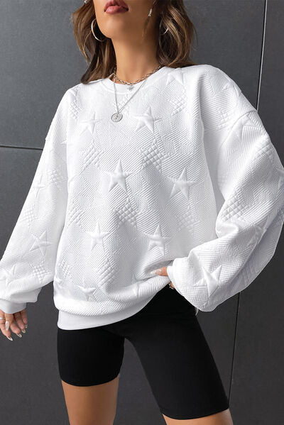 swvws Star Lantern Sleeve Dropped Shoulder Sweatshirt