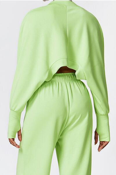 swvws Open Front Long Sleeve Cropped Active Outerwear