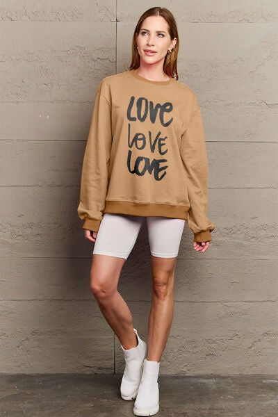 swvws Simply Love Full Size LOVE Round Neck Sweatshirt