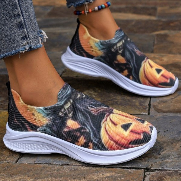 swvws - Yellow Casual Sportswear Daily Patchwork Printing Round Comfortable Shoes