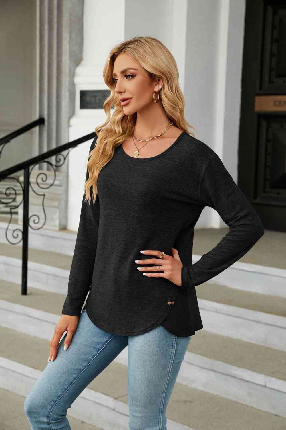 swvws Round Neck Long Sleeve T-Shirt