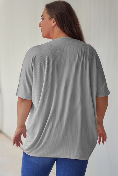 swvws Plus Size Ribbed Cocoon Cover Up