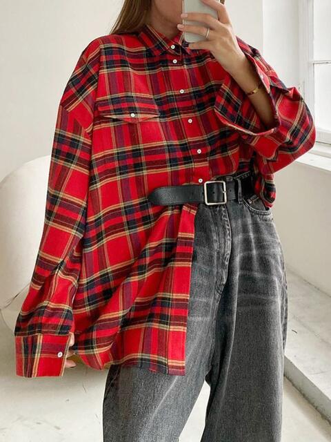 swvws Drop Shoulder Plaid Shirt